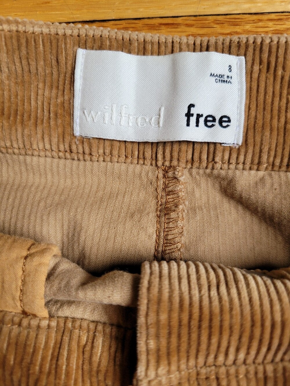 Wilfred Free Aritzia Corduroy Button Down A-Line Mini Skirt Brown Size 8 - Picture 2 of 7